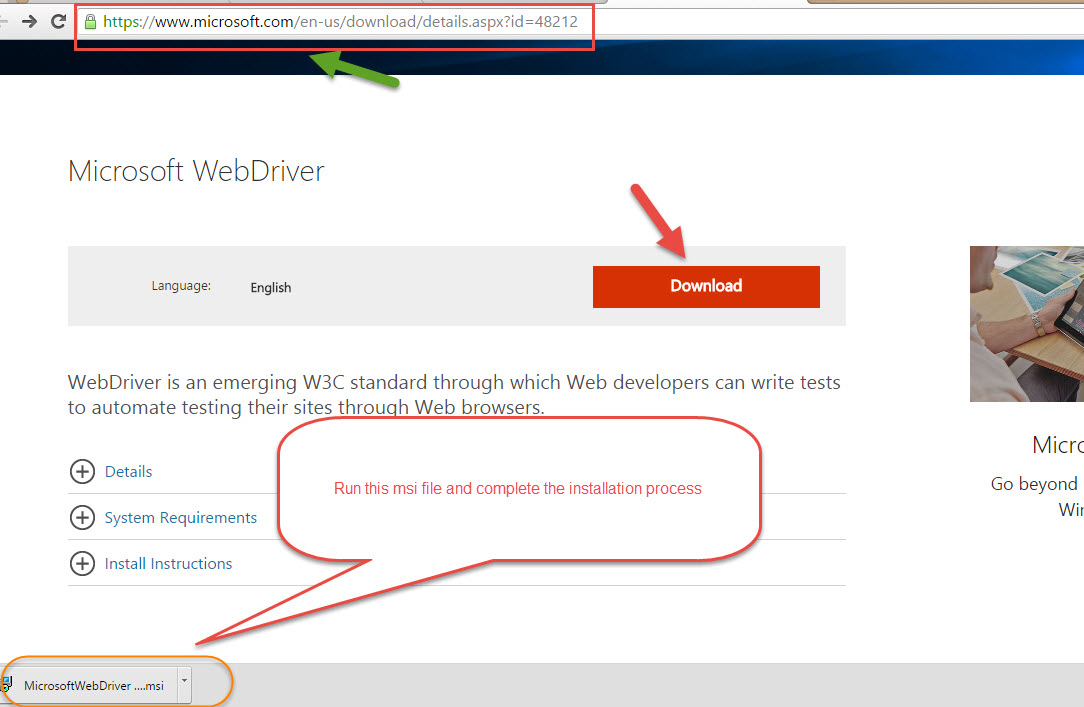 launch Microsoft Edge Browser using Selenium Webdriver